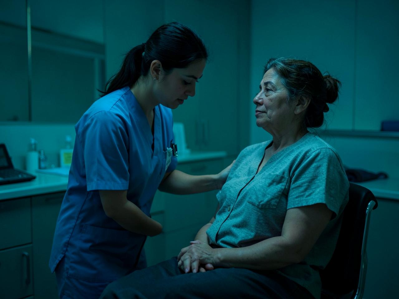 Healthcare professional providing attentive care to a patient